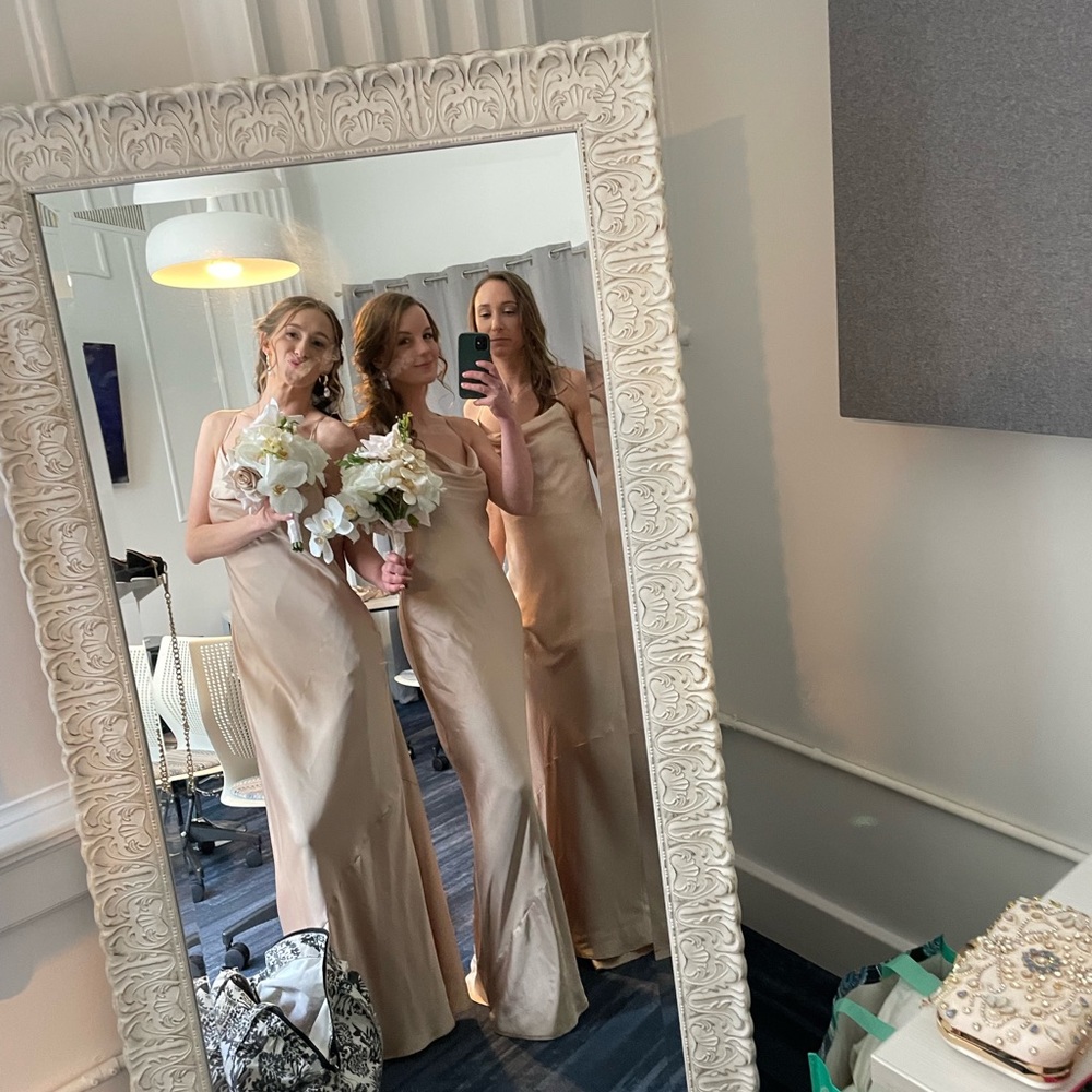 Show Me Your Mumu Tuscany Maxi Slip Dress in Champagne size SM. Worn once!